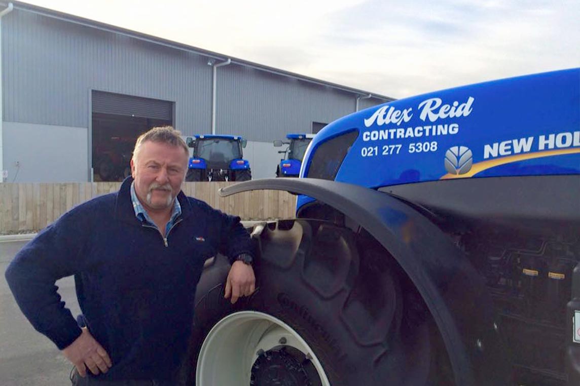 Alex Reid with his Contracting Tractor