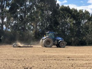 Tractor Leveling in Southland Field